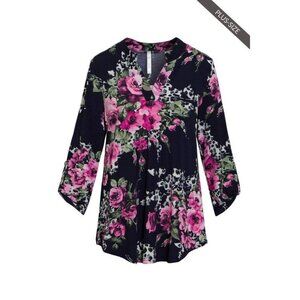 Lightweight LIZZY Floral V Neck Blouse Top XL